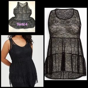 Torrid Babydoll Lace Tiered Top